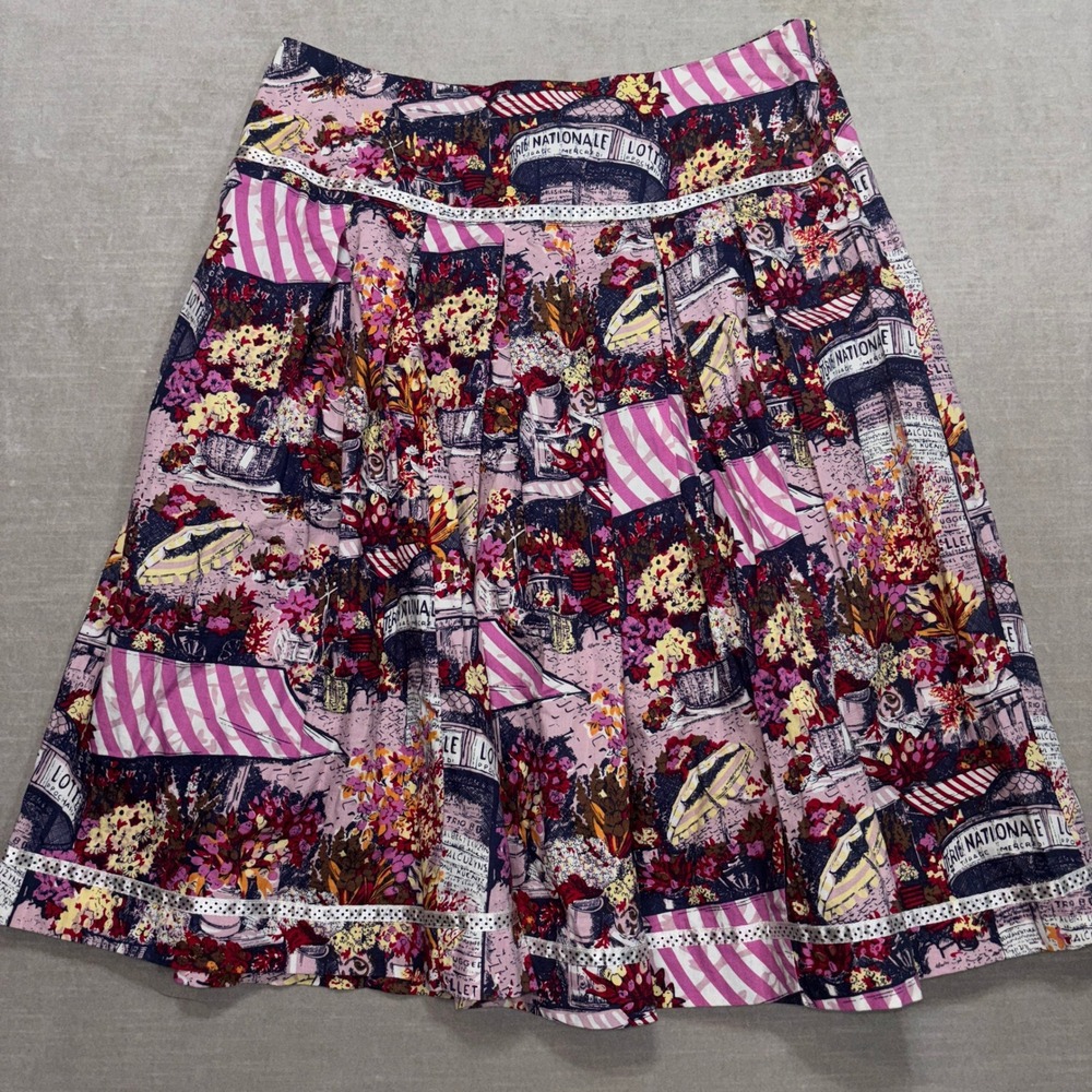 Autograph New York Womens Skirt Size 6 Pleated Floral‎ Print A Line Midi